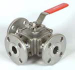 3 way, 4 way flanged ball valve, metal seat, 501M