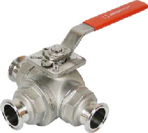 3-way self cleaning, self-flusing ball valve